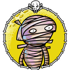 full moon, mummy, Halloween