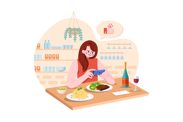 Food And Drink Illustration concept on white background