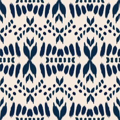 Ikat seamless pattern as cloth, curtain, textile design, wallpaper, surface texture background. vector eps10