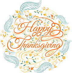 Happy Thanksgiving day, Autumn, Typography