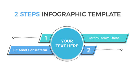 Fototapeta premium Infographic template with 2 steps or options