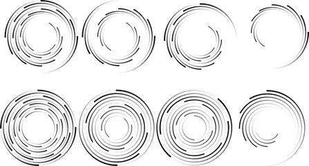 Halftone dots in circle form. round logo . vector dotted frame . design element