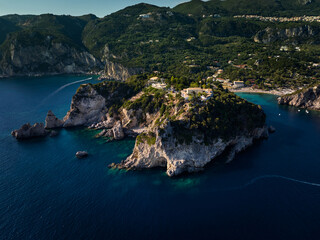 The seashore of the island of Corfu, Greece