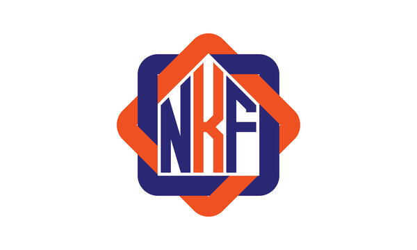 NKF three letter real estate logo with home icon logo design vector template | construction logo | housing logo | engineering logo | initial letter logo | minimalist logo | property logo |