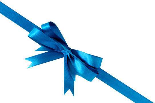 Premium Photo  Dark blue ribbon bow isolated on white surface