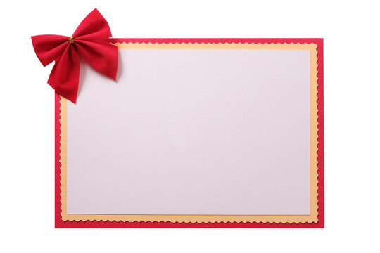Christmas card or invitation invite red bow isolated transparent background photo PNG file