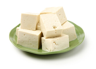 tofu on white background