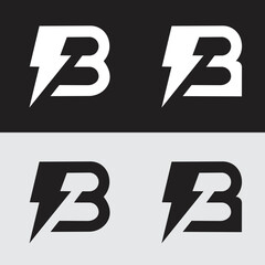 B letter energetic concept logo design set