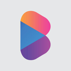 Creative abstract gradient b letter logo