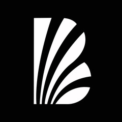 B letter creative shape design logo