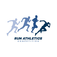 Fototapeta na wymiar runner competition logo template illustration