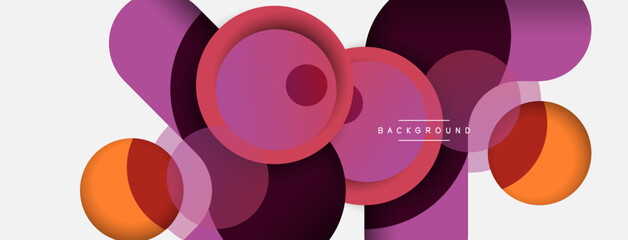 Creative geometric wallpaper. Minimal abstract background. Circles composition vector illustration for wallpaper banner background or landing page