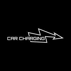 Car charging icon isolated on dark background