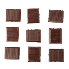 Dark Chocolate Bar isolated on alpha background.