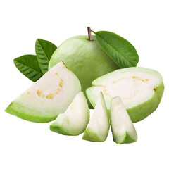 Guava fruit isolated on alpha background.