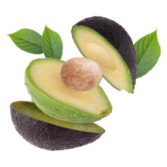 Fresh avocado isolated on alpha background - obrazy, fototapety, plakaty