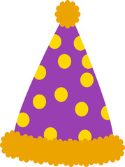 Party hat illustration. Flat design.