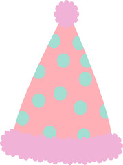 Party hat illustration. Flat design.