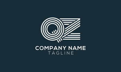 Letter QZ minimal vector icon design