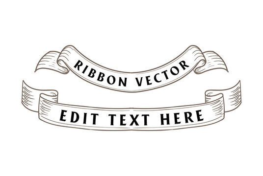 Vintage Retro Old Classic Ribbon Ornament Vector Illustration