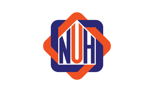 NUH three letter real estate logo with home icon logo design vector template | construction logo | housing logo | engineering logo | initial letter logo | minimalist logo | property logo |