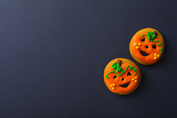 Concept of Halloween sweets, funny sweets, space for text