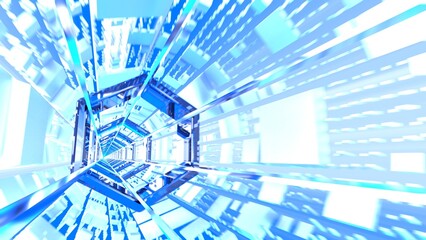 VJ トンネル 六角形 クリスタル 雪 青 [別Verあり]