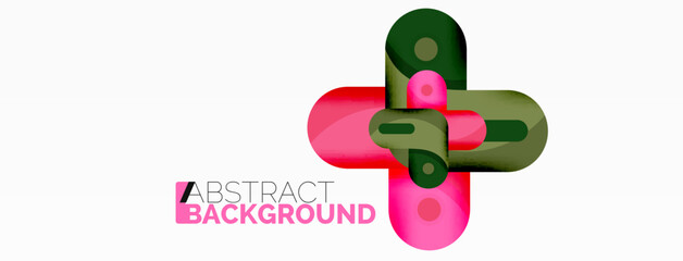 Creative geometric wallpaper. Round arrow shape minimal geometric background. Techno business template for wallpaper, banner, background or landing