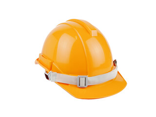 plastic orange safety helmet or Construction hard hat concept safety project of workmen as engineer,isolated on white background