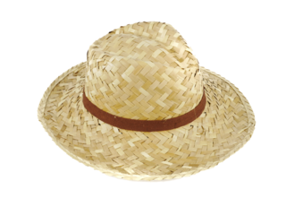 beige straw hat or hat weave isolated on white background concept vacation,summer,holiday