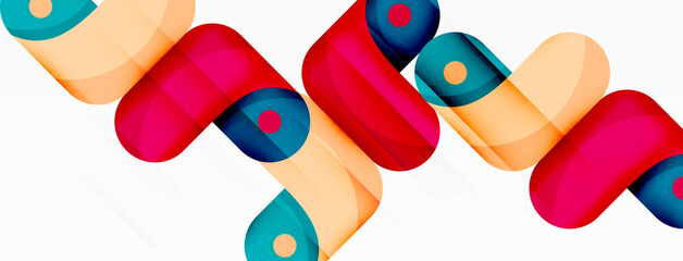 Creative geometric wallpaper. Round arrow shape minimal geometric background. Techno business template for wallpaper, banner, background or landing