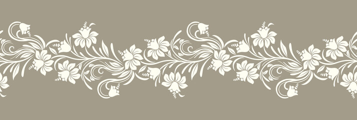 Vector ornamental floral border design