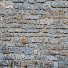 rock stones wall of horizontal stone outdoor facade square background