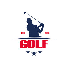 vintage logo design golf sport template illustration