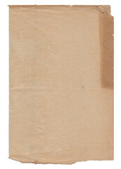 Old vintage rough paper with scratches and stains texture isolated