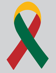 3D Flag of Lithuania on a fabric ribbon.