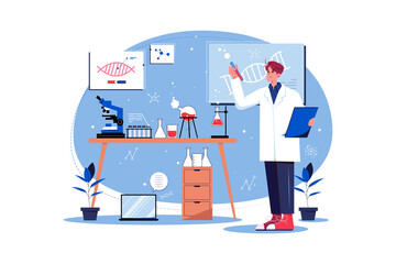 Researcher Illustration concept on white background