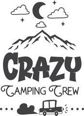 camping illustration on transparent background