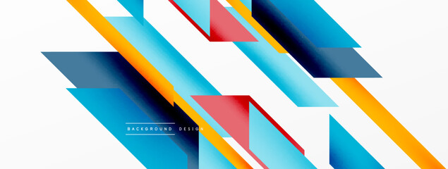 Minimal geometric abstract background. Dynamic 3d lines composition. Trendy techno business template for wallpaper, banner, background or landing