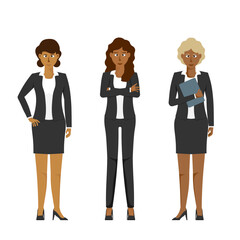 Design cartoon American or African standing, Business women with uniform, Vector illustration.