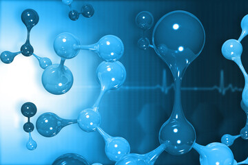 Molecule chemistry background. 3d illustration.