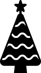 christmas tree illustration on transparent background