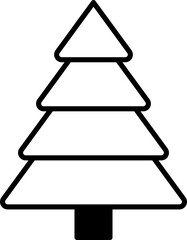 christmas tree illustration on transparent background