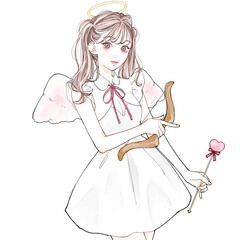 天使のコスプレをした女性