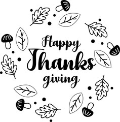 thanksgiving illustration on transparent background