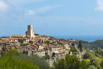 Fototapeta na wymiar View of the village of Saint Paul de Vence in South of France