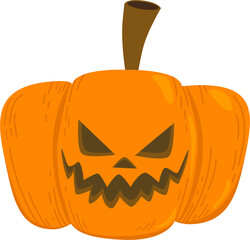 Halloween pumpkin, Flat design.