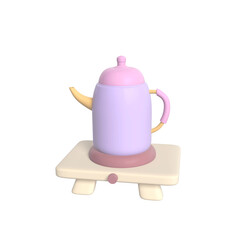 Tea kettle  icon isolated 3d render illustration
