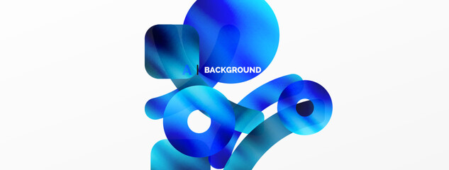 Metallic shiny geometric surfaces, round shapes and circles. Digital web futuristic template for wallpaper, banner, background, card, book Illustration, landing page