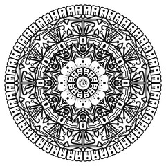 Fototapeta premium Floral Background with mehndi flower. Decorative ornament in ethnic oriental style. Coloring book.